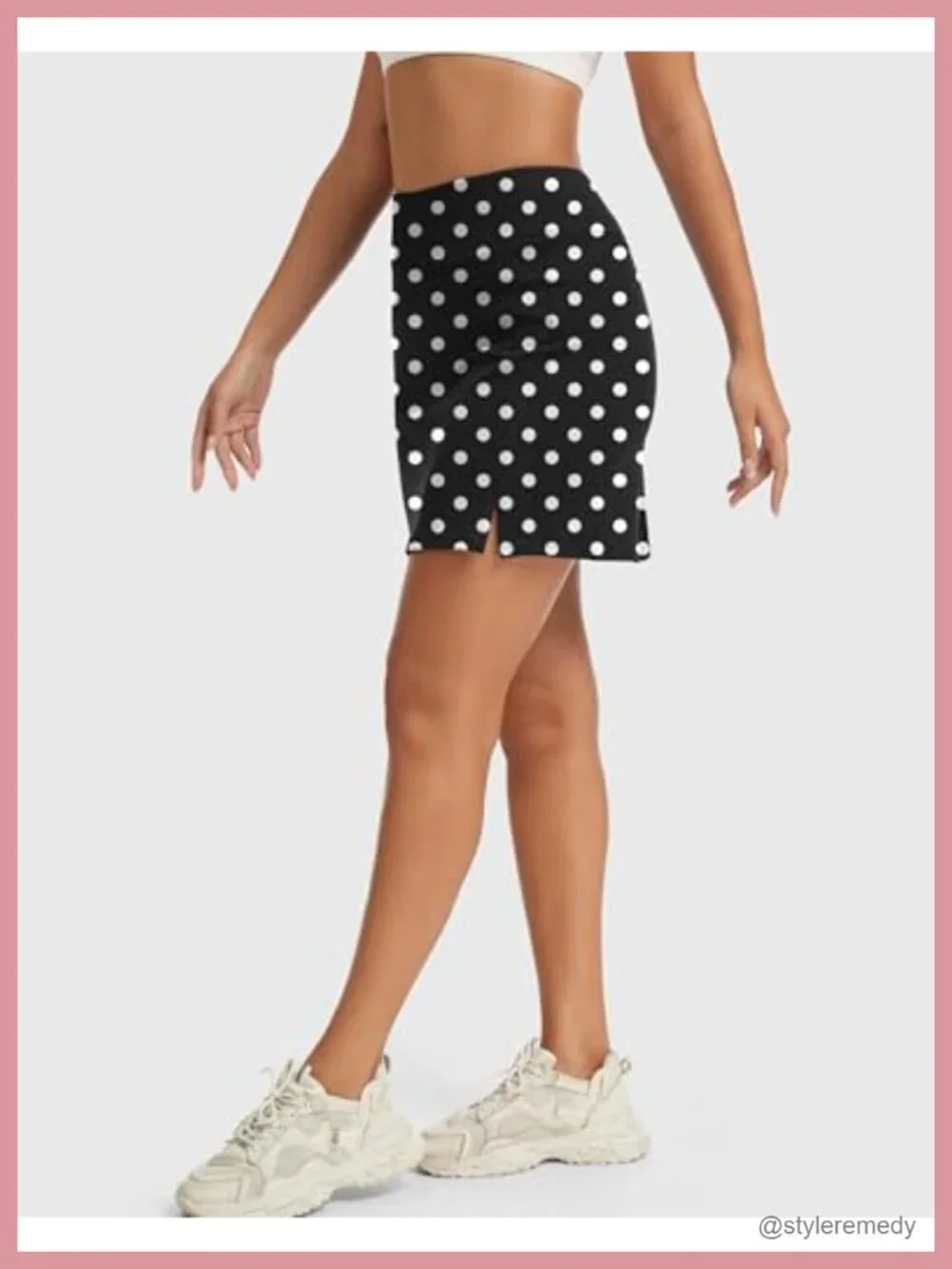 High Waisted Tennis Skort with Built-in Shorts, Pockets & Side Slit - Rayon